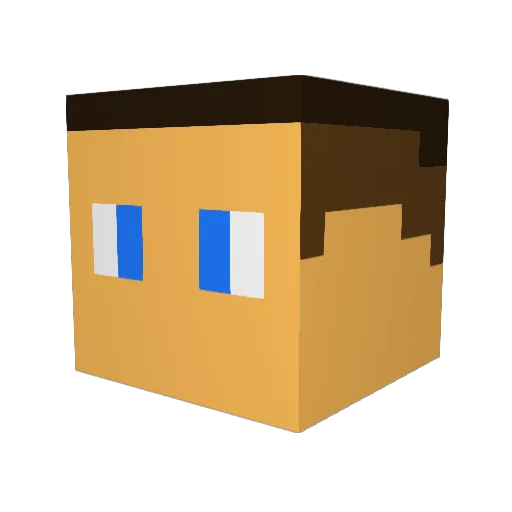 QiviD Minecraft avatar head, 3D render