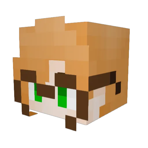 Qiyuuuu_ Minecraft avatar head, 3D render