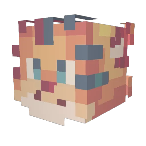 Qj8 Minecraft avatar head, 3D render