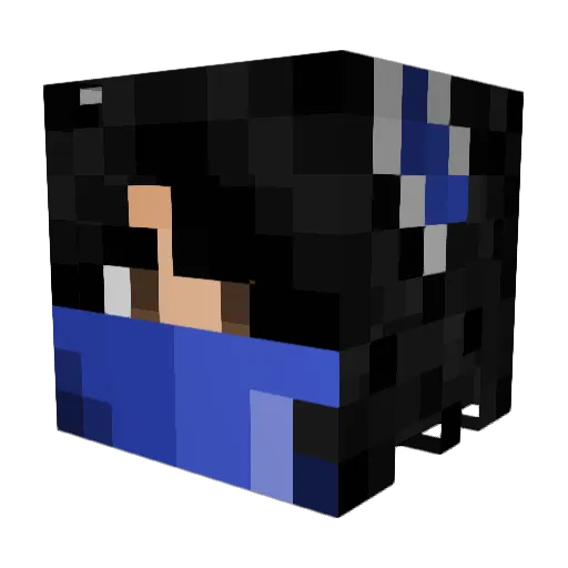 Qkum Minecraft avatar head, 3D render