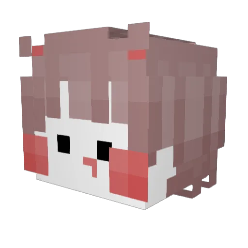 QlEnfL Minecraft avatar head, 3D render