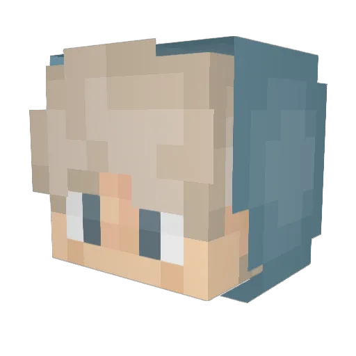 Qloud12 Minecraft avatar head, 3D render
