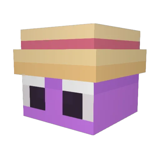 QmYm Minecraft avatar head, 3D render