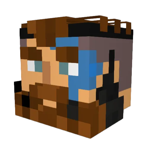 Qmiray Minecraft avatar head, 3D render