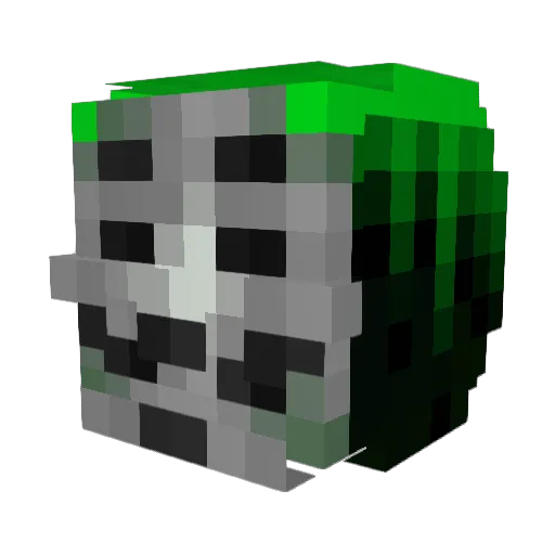 Qnos Minecraft avatar head, 3D render