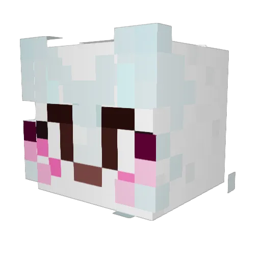 Qoboss Minecraft avatar head, 3D render