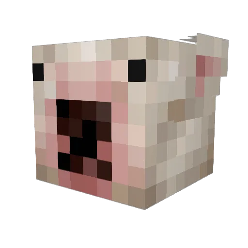 Qodzilla Minecraft avatar head, 3D render
