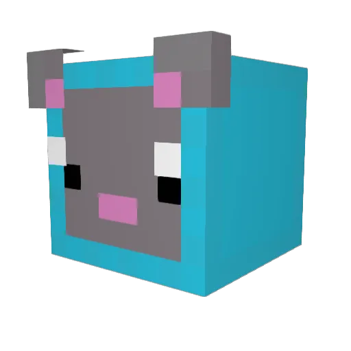 Qoec Minecraft avatar head, 3D render