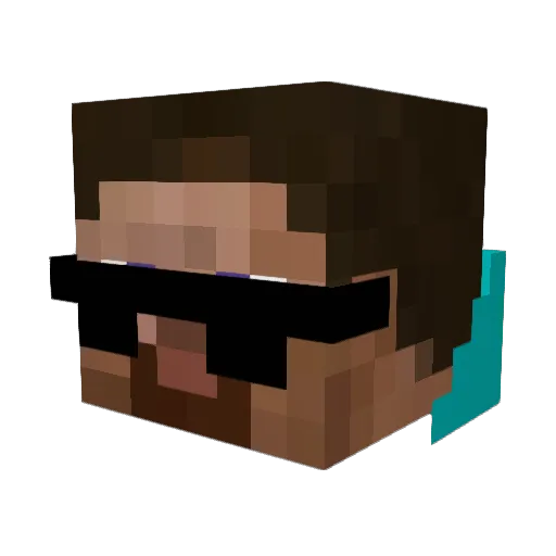 QokiZ Minecraft avatar head, 3D render
