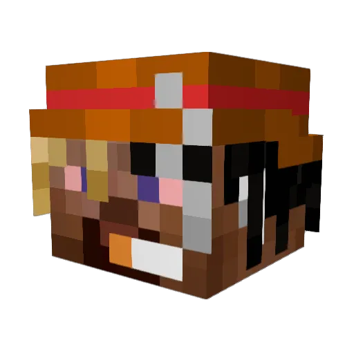 Qolf_ Minecraft avatar head, 3D render