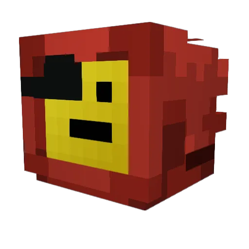 Qomputr Minecraft avatar head, 3D render