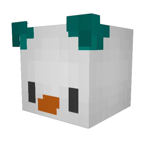Qone Minecraft avatar head, 3D render