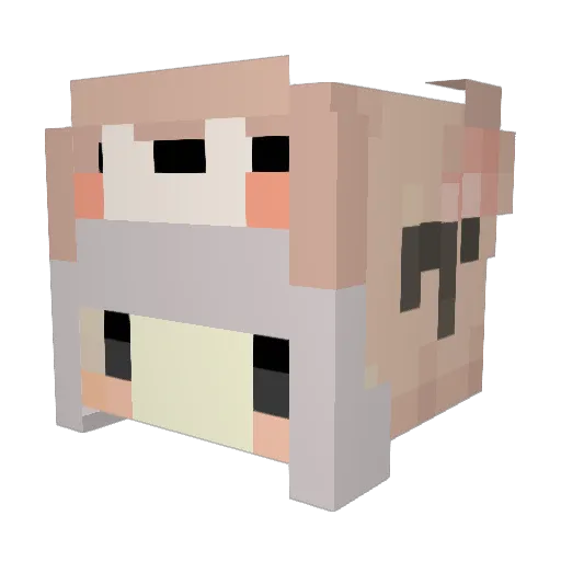 QooTW Minecraft avatar head, 3D render