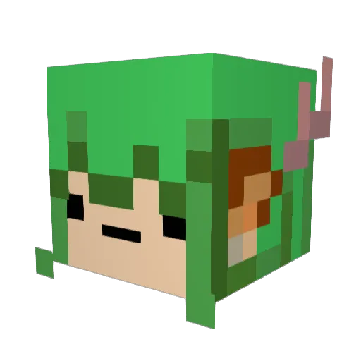 Qorarin Minecraft avatar head, 3D render