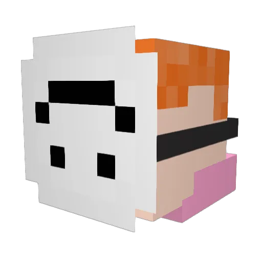 Qorby Minecraft avatar head, 3D render