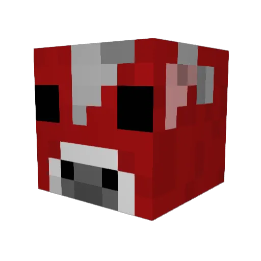 Qow_ Minecraft avatar head, 3D render