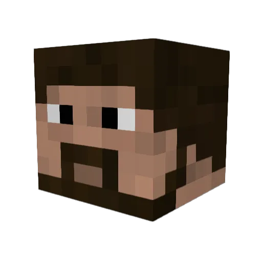 Qp_pQ Minecraft avatar head, 3D render