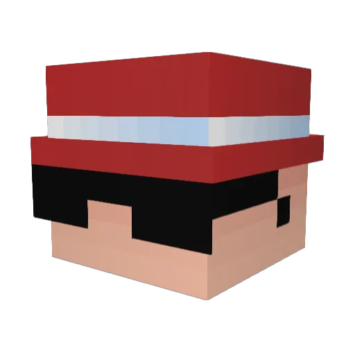Qpollolmao Minecraft avatar head, 3D render