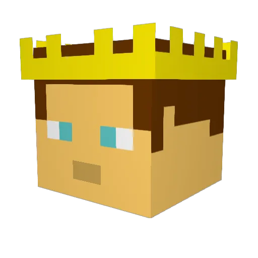 Qrawless Minecraft avatar head, 3D render