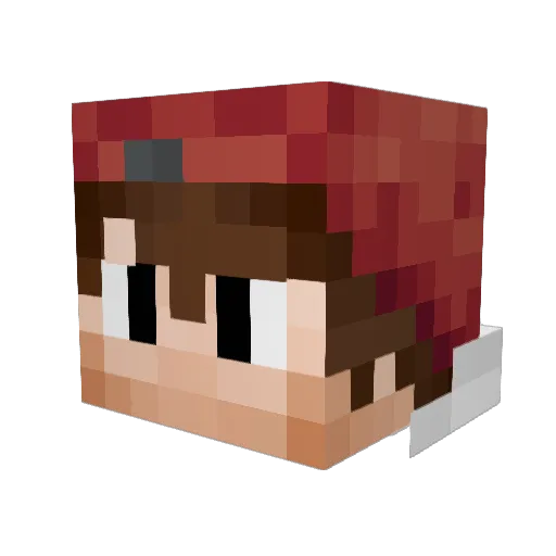 Qrazher Minecraft avatar head, 3D render