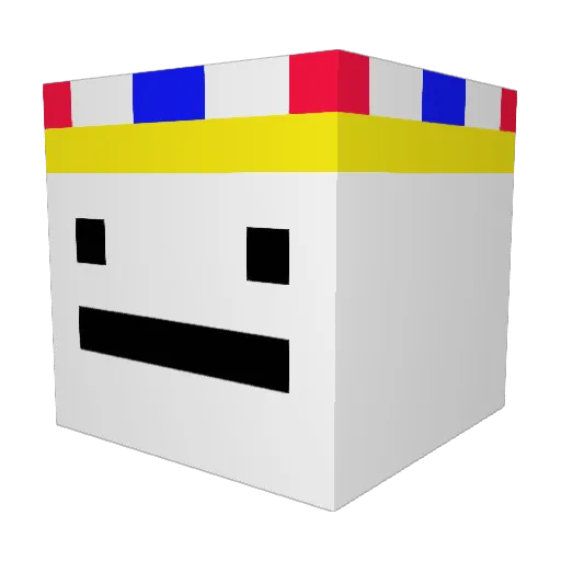 Qreat7 Minecraft avatar head, 3D render
