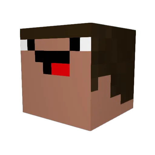 Qreey Minecraft avatar head, 3D render