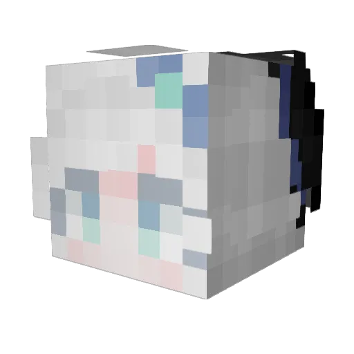 Qrenal Minecraft avatar head, 3D render