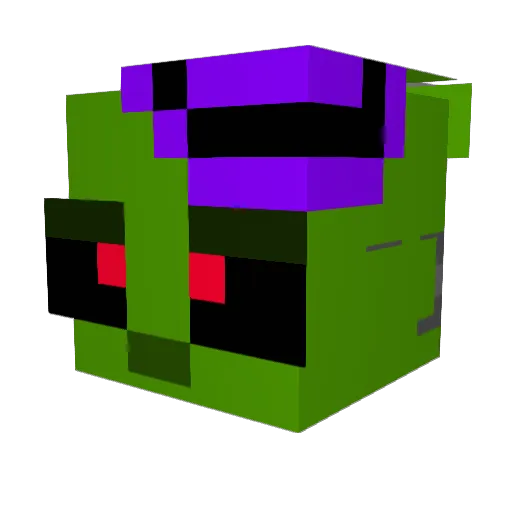Qritur Minecraft avatar head, 3D render