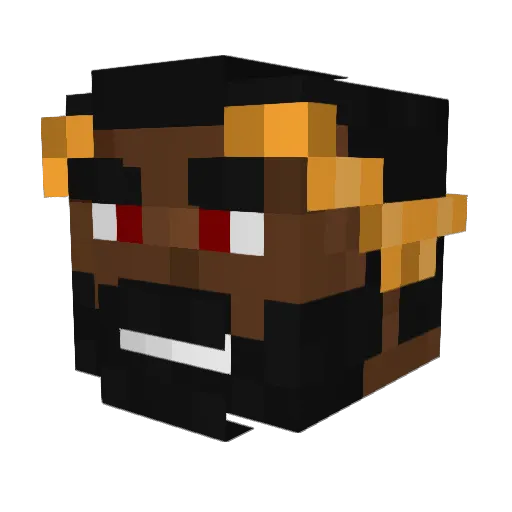 Qrohh Minecraft avatar head, 3D render