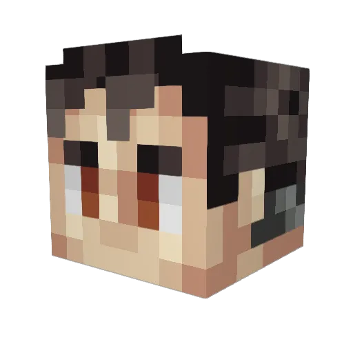 Qrowler Minecraft avatar head, 3D render