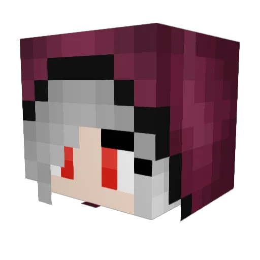 Qrroww Minecraft avatar head, 3D render