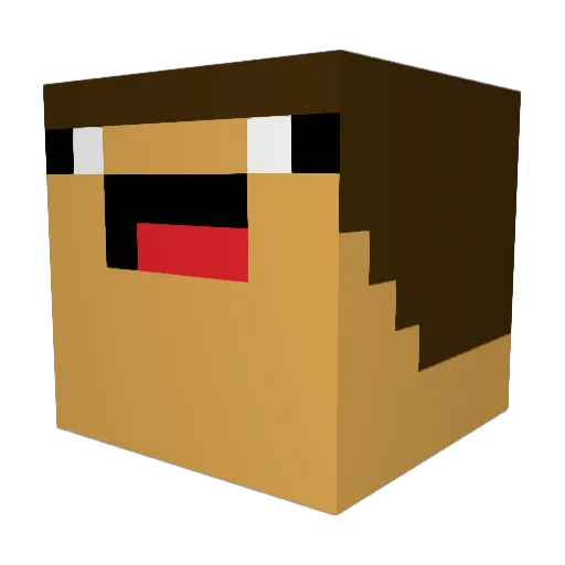 Qrtzx Minecraft avatar head, 3D render