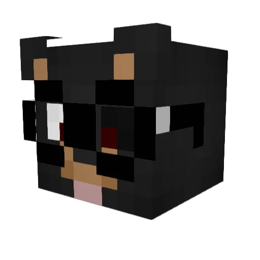 Qrua Minecraft avatar head, 3D render