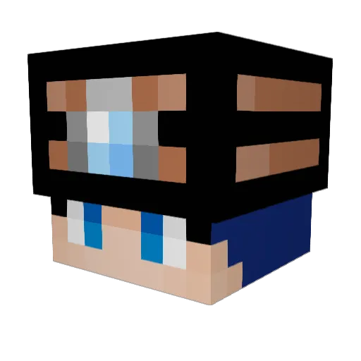 Qruin Minecraft avatar head, 3D render