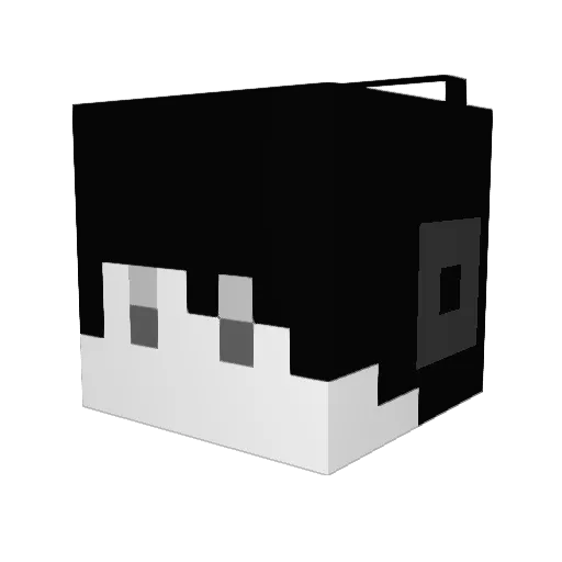 Qrz Minecraft avatar head, 3D render