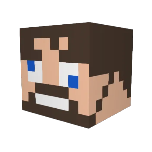 QsK_THOMAS Minecraft avatar head, 3D render