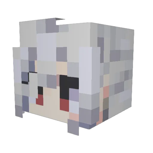 Qs_xue Minecraft avatar head, 3D render