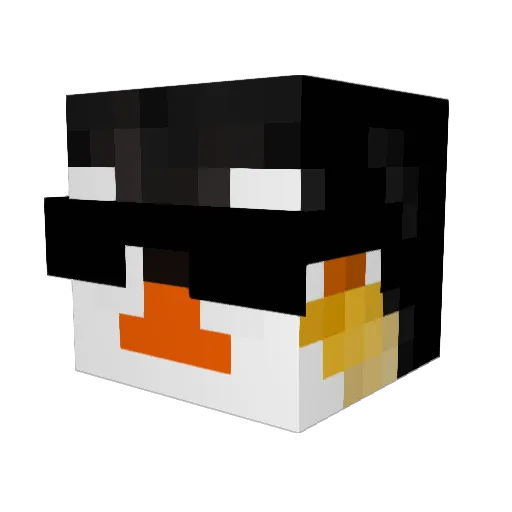 Qsang_ Minecraft avatar head, 3D render