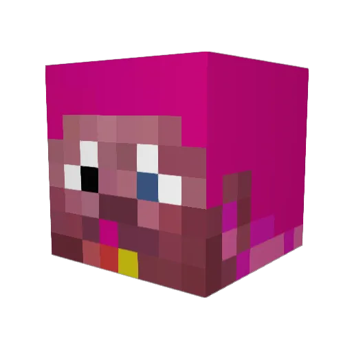 Qst200IQ Minecraft avatar head, 3D render