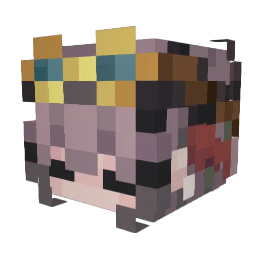 Qt_V Minecraft avatar head, 3D render