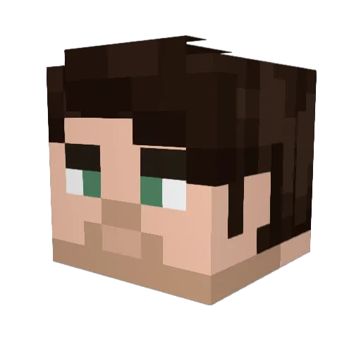 Qtal Minecraft avatar head, 3D render