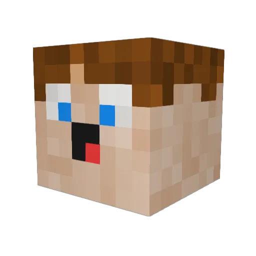 Qtax Minecraft avatar head, 3D render