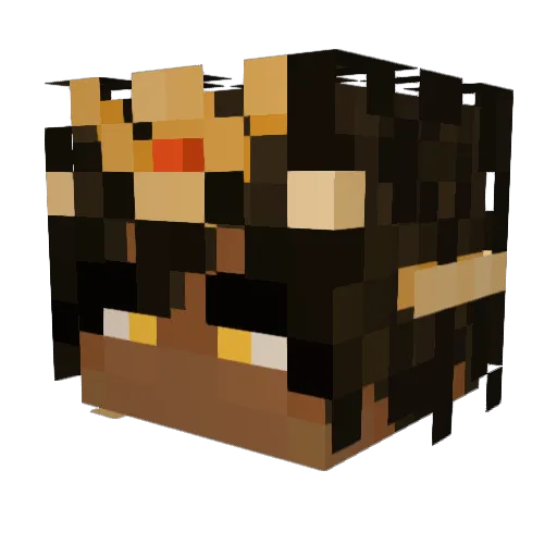 Qu33nL30 Minecraft avatar head, 3D render
