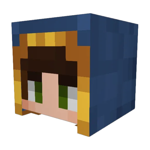 QuAlek Minecraft avatar head, 3D render