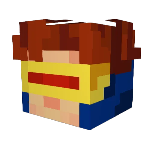 QuEEb99 Minecraft avatar head, 3D render