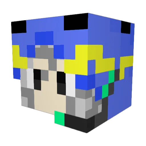 Qu_Wen Minecraft avatar head, 3D render