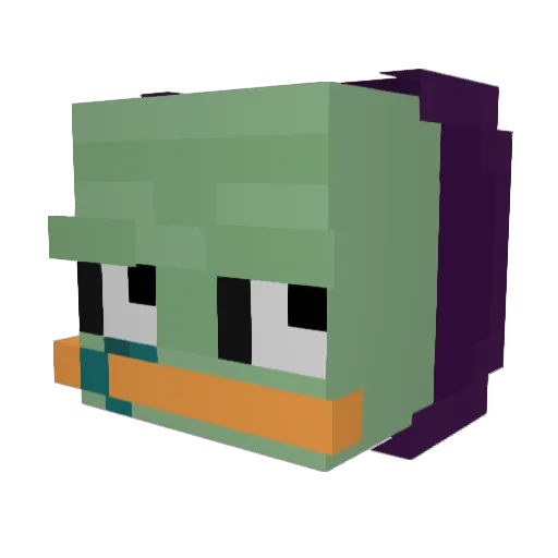 Qu_aku Minecraft avatar head, 3D render