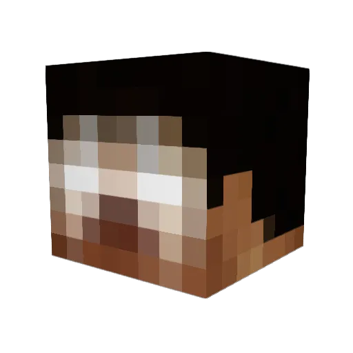 Quabii Minecraft avatar head, 3D render