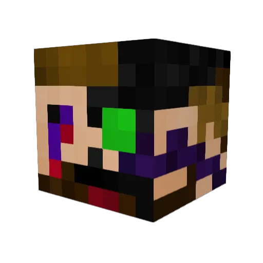 Quabito Minecraft avatar head, 3D render
