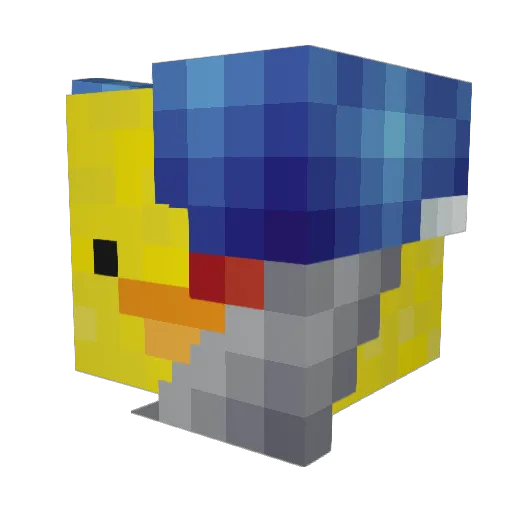 Quackbot Minecraft avatar head, 3D render